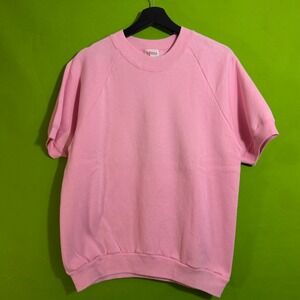 Vintage Sunbelt Sportswear Pink Short Sleeve Raglan Sweatshirt Large